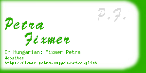 petra fixmer business card